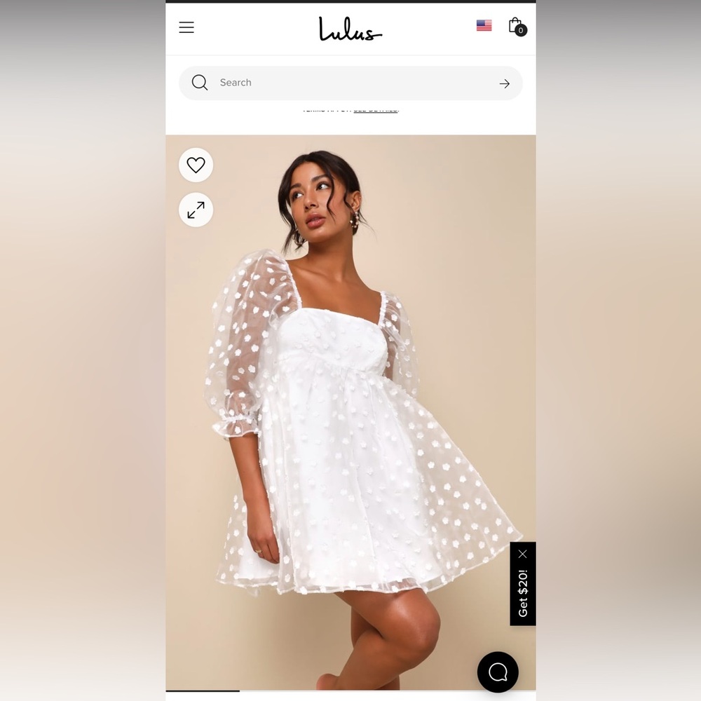 Lulu’s brand new never worn white dress. Size XS.